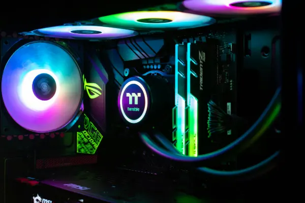 Custom gaming PC with RGB lighting - explore LED components and lighting accessories at JNXPC UK
