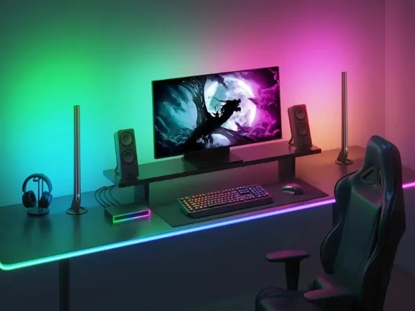 RGB LED light strips for gaming setups - ambient lighting solutions from JNXPC UK
